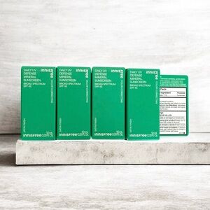 Innisfree Daily UV Defense Mineral Sunscreen SPF45 EXP 2/2026 .33oz set of 4